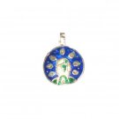 Enameled Pendant in Sterling Silver