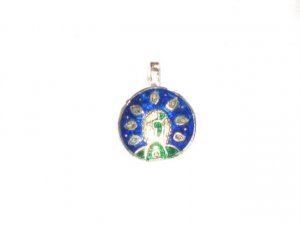 Enameled Pendant in Sterling Silver