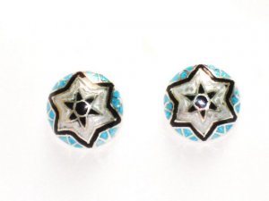 MN193 Enameled Earrings in Sterling Silver