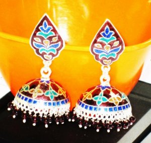 MN203    Enameled Earrings in Sterling Silver