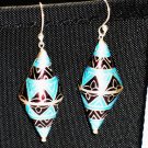 Enameled Earrings in Sterling Silver
