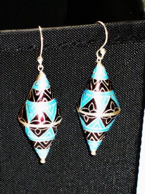 Enameled Earrings in Sterling Silver