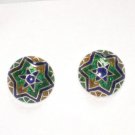 Enameled Earrings in Sterling Silver