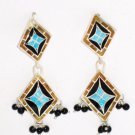 Enameled Earrings  in Sterling Silver
