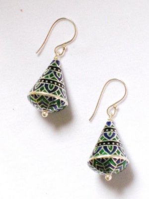 MN224       Enameled Earrings  in Sterling Silver