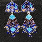 MN225     Enameled Meenakari Chandeliers in Sterling Silver