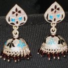 MN226    Enameled Meenakari Umbrella Chandeliers in Sterling Silver