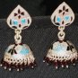 MN226    Enameled Meenakari Umbrella Chandeliers in Sterling Silver