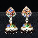 MN230    Enameled Meenakari Umbrella Chandeliers in Sterling Silver