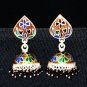 MN230    Enameled Meenakari Umbrella Chandeliers in Sterling Silver