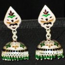 MN240    Enameled Meenakari Umbrella Chandeliers in Sterling Silver