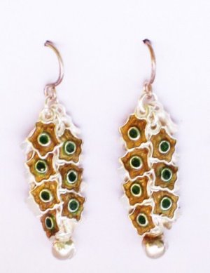 MN245       Enameled Earrings  in Sterling Silver