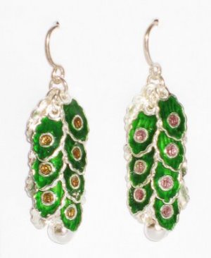 MN246       Enameled Earrings  in Sterling Silver