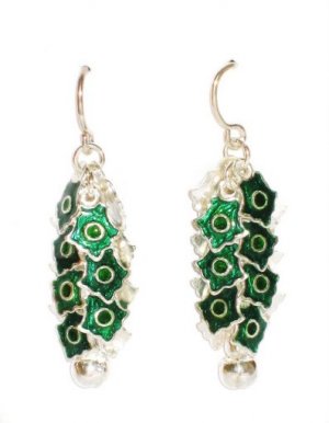 MN247       Enameled Earrings  in Sterling Silver