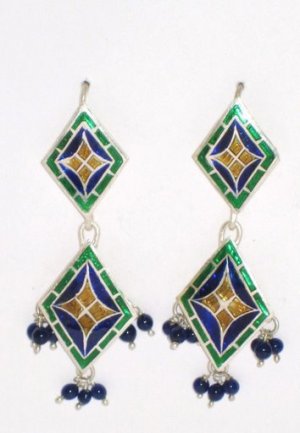 MN250      Enameled Earrings in Sterling Silver