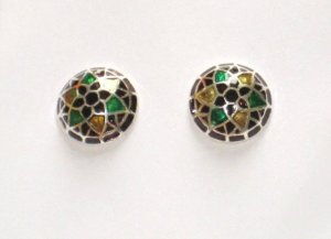 MN255       Enameled Earrings in Sterling Silver