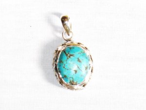PN290  Turquoise Pendant in Sterling silver