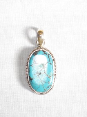 PN291  Turquoise Pendant in Sterling silver