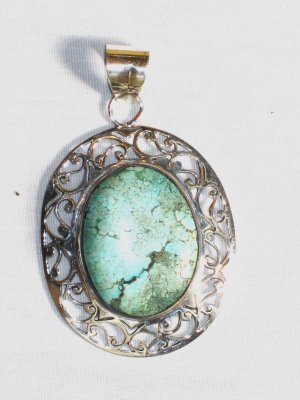 PN297  Turquoise Pendant in Sterling silver