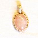 PN489 Rose Quartz Pendant in Sterling Silver