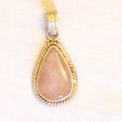 PN490 Rose Quartz Pendant in Sterling Silver