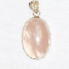 PN492 Rose Quartz Pendant in Sterling Silver