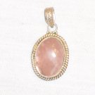 PN493 Rose Quartz Pendant in Sterling Silver