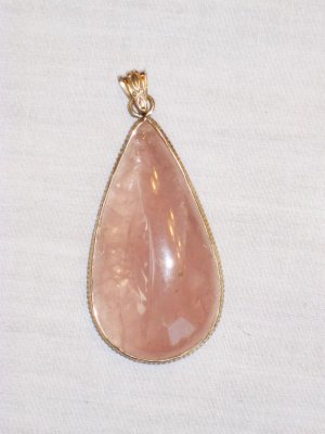 PN506 Rose Quartz Pendant in Sterling Silver