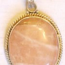 PN509 Rose Quartz Pendant in Sterling Silver