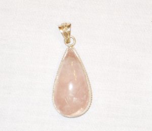 PN522 Rose Quartz Pendant in Sterling Silver