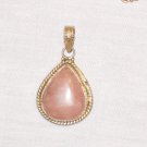 PN524 Rose Quartz Pendant in Sterling Silver