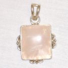 PN527 Rose Quartz Pendant in Sterling Silver