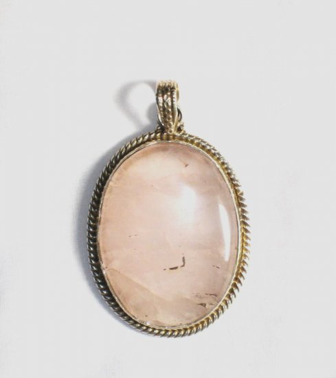 PN182 Rose Quartz Pendant in Sterling Silver