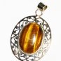 ST631 Tiger's Eye Pendant in Sterling Silver