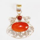 PN060 Carnelian Pendant in Sterling Silver