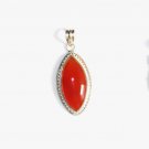 PN127 Carnelian Pendant in Sterling Silver