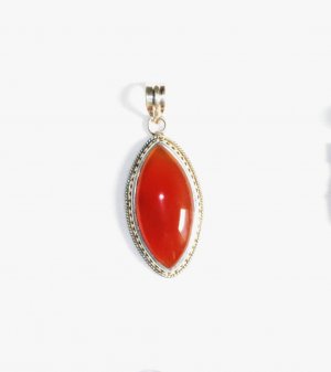 PN127 Carnelian Pendant in Sterling Silver