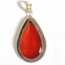 PN313 Carnelian Pendant in Sterling Silver