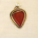 PN385 Carnelian Pendant in Sterling Silver
