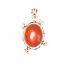 PN116 Red Jasper Pendant in Sterling Silver