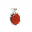PN129 Red Jasper Pendant in Sterling Silver