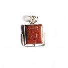 PN133 Red Jasper Pendant in Sterling Silver