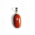 PN155 Red Jasper Pendant in Sterling Silver