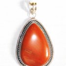 PN301 Red Jasper Pendant in Sterling Silver