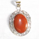 PN302 Red Jasper Pendant in Sterling Silver