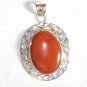 PN302 Red Jasper Pendant in Sterling Silver
