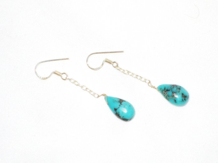 ST622 Turquoise Earrings Set in Sterling Silver