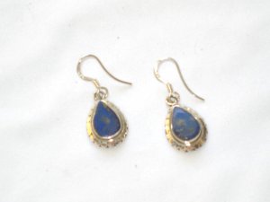 ER001 Lapis Lazuli Earrings Set in Sterling Silver