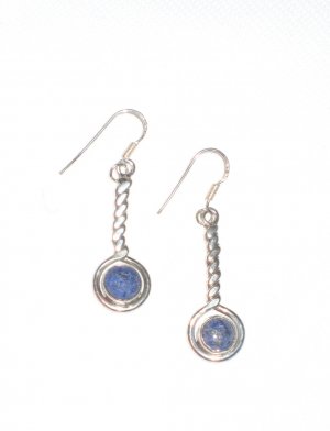 ST391 Lapis Lazuli Earrings Set in Sterling Silver