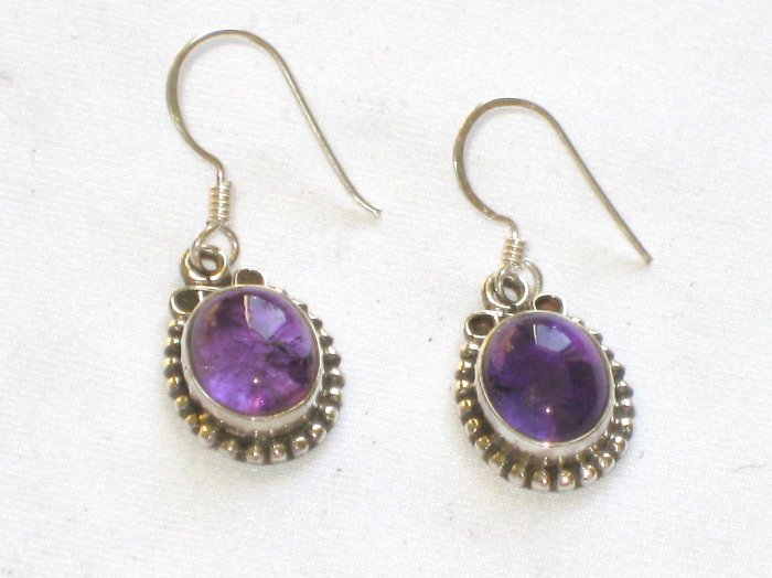 ER017 Amethyst Earrings set in sterling silver